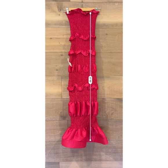 NEW ORIRE Nama Smocked Ruffle Strapless Fuschia Maxi Dress SIZE US 2 - Picture 9 of 11